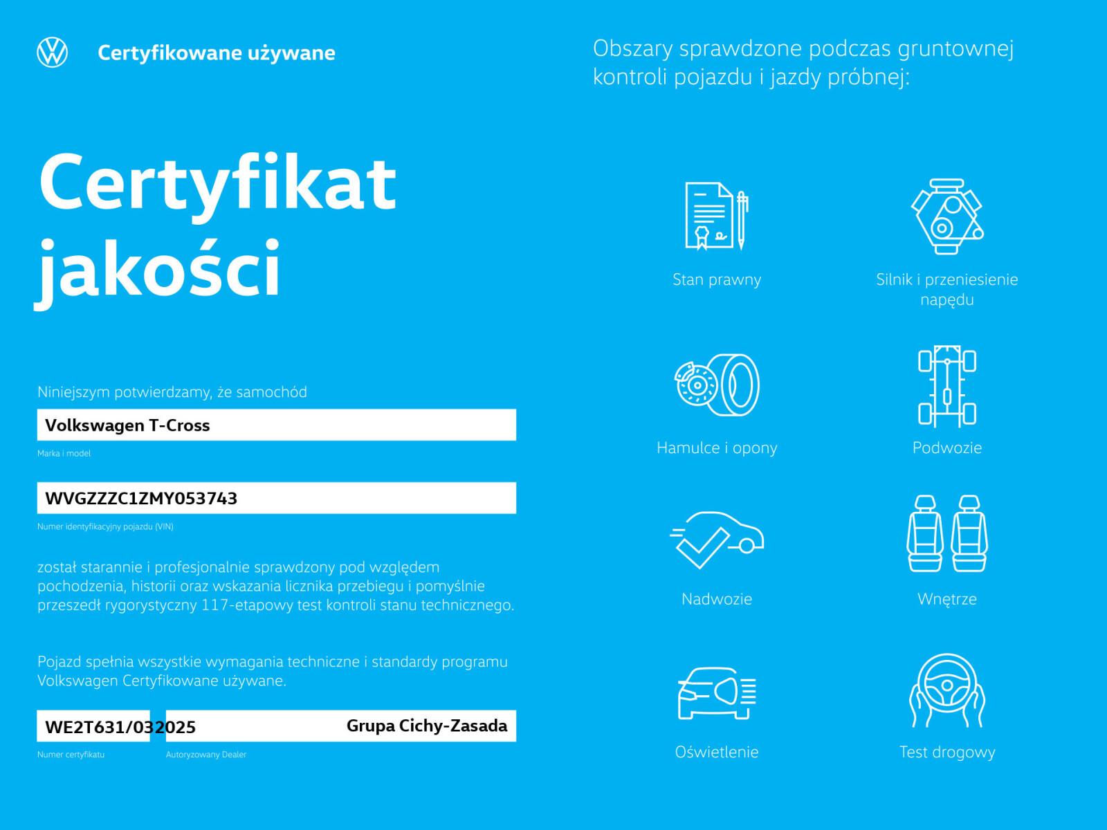 1.0 TSI 95KM Pierwszy Właściciel Salon Polska Grupa Cichy-Zasada 21