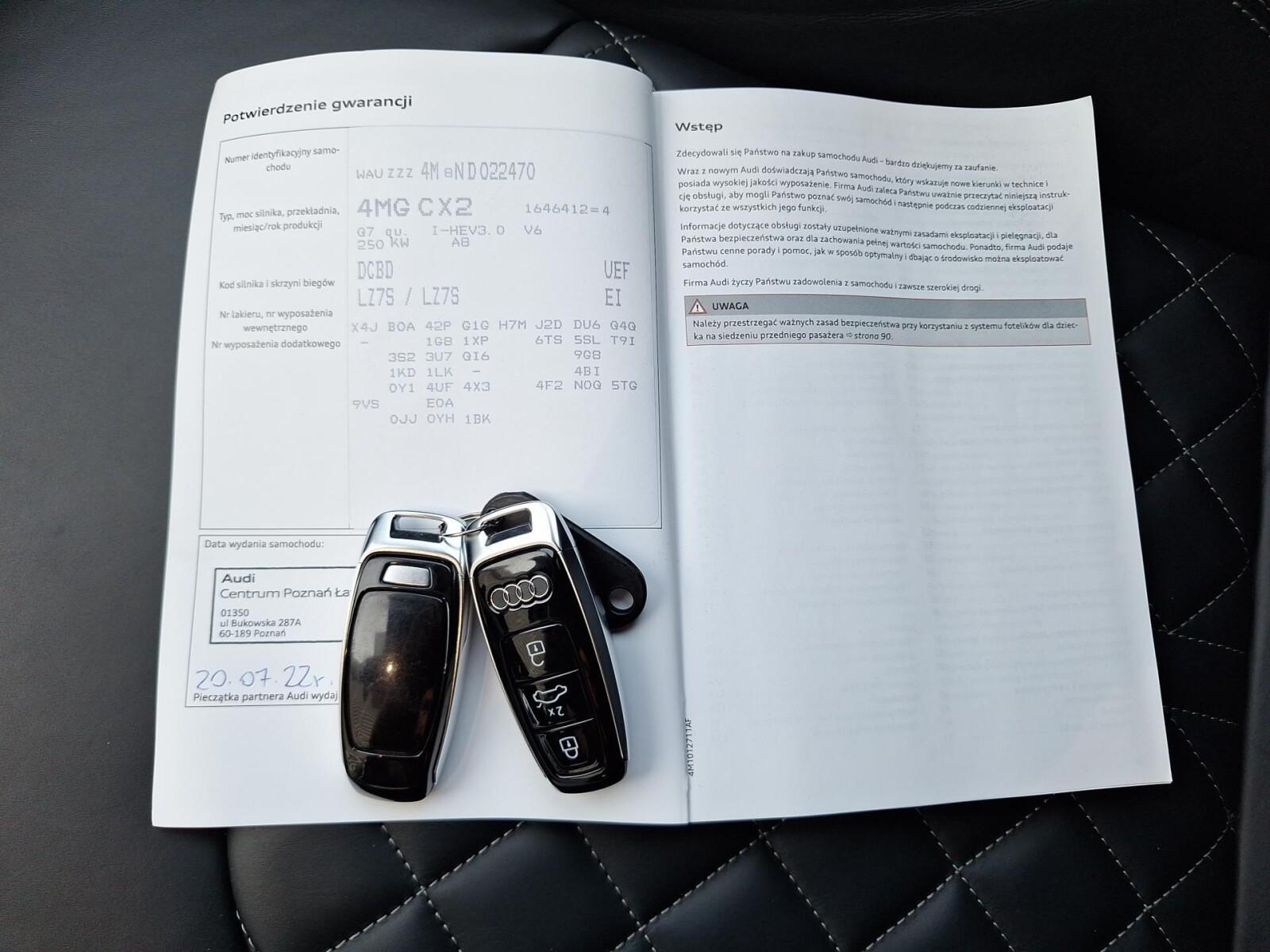 55 TFSI Quattro Sline Tiptronic 340KM MatrixLED/Bang&Olufsen/ACC/Hak 35